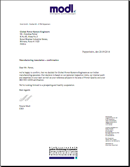 Modl Certificate